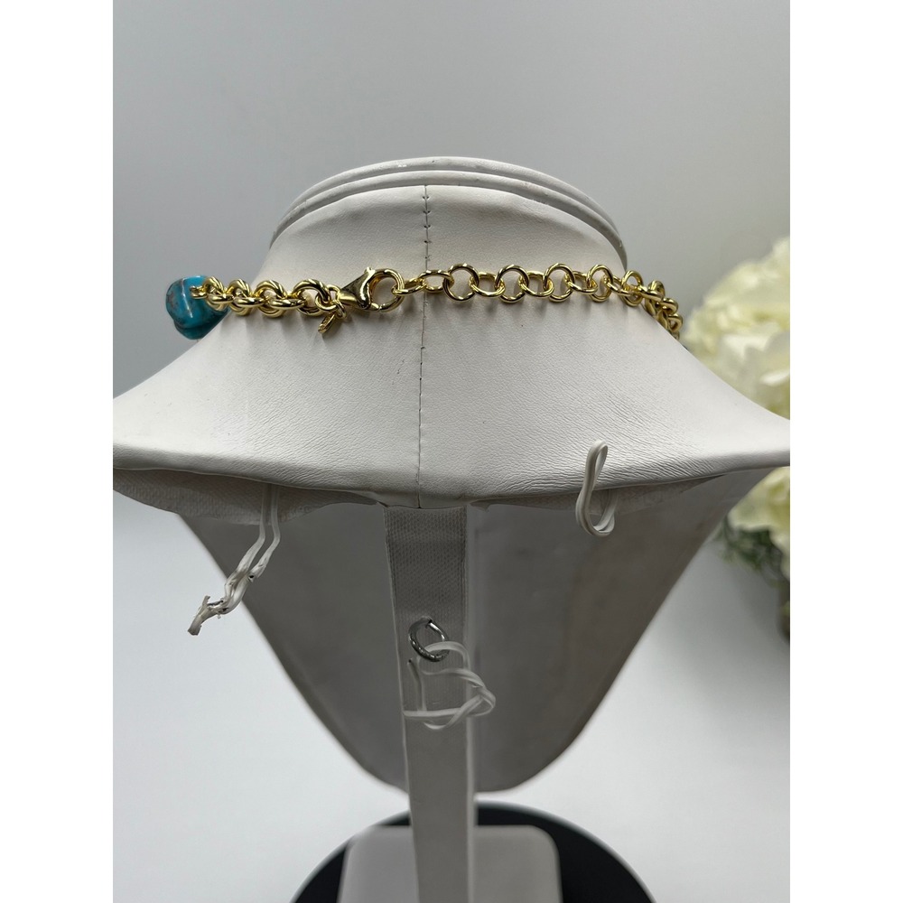 LR Lisa Robertson Bronze Italy QVC 
Turquoise Disc Gold Chain
Statement Necklace - Picture 7 of 15